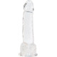 Прозорий фалоімітатор на присосці ADDICTION — Clear Dildo with Balls 8″, віброкуля в подарунок-2