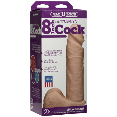 Фалоімітатор Doc Johnson Vac-U-Lock - 8 Inch ULTRASKYN Cock White, діаметр 5,1 см