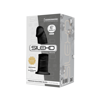 Фалоімітатор SilexD Robby Black (MODEL 2 size 6in), двошаровий, силікон + Silexpan, діаметр 3,5см