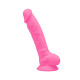 Фалоімітатор SilexD Johnny Pink Glow in the dark, двошаровий, силікон + Silexpan, діаметр 3,8см
