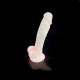 Фалоімітатор SilexD Johnny Pink Glow in the dark, двошаровий, силікон + Silexpan, діаметр 3,8см-2