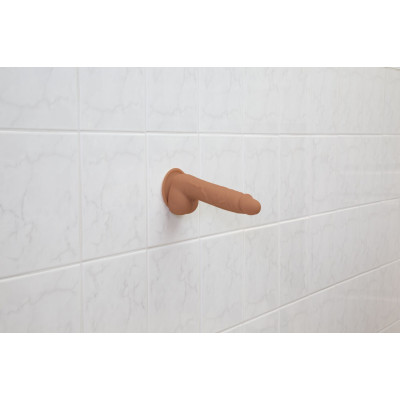 Фалоімітатор ADDICTION Steven 7.5" Silicone Dong Caramel, віброкуля в подарунок