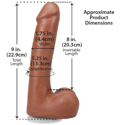 Фалоімітатор Doc Johnson The Realistic Cock ULTRASKYN - 9 Inch with Balls Caramel
