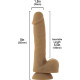Гнучкий фалоімітатор на присосці ADDICTION — ANDREW 8″ Silicone Dong — Caramel, віброкуля в подаруно-1