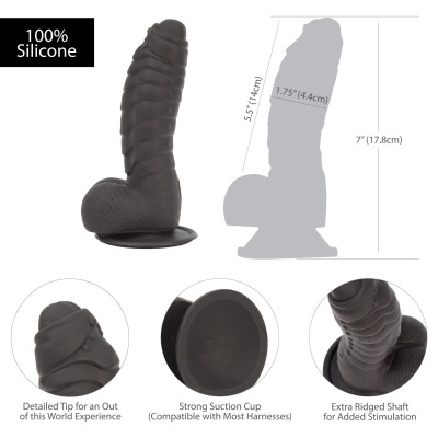 Фалоімітатор ADDICTION Ben 7" Dildo With Balls Black, віброкуля в подарунок