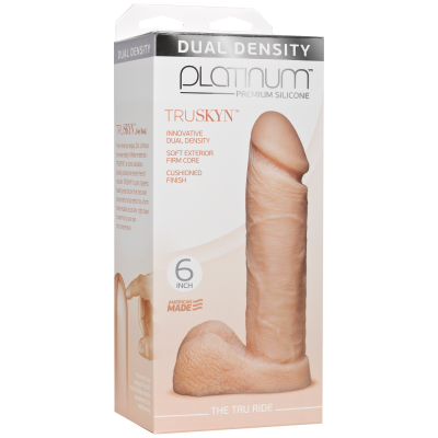 Фалоімітатор Doc Johnson Platinum TRUSKYN - The Tru Ride 6 Inch, діаметр 4,3 см, двошаровий силікон