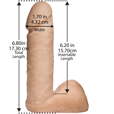 Фалоімітатор Doc Johnson Platinum TRUSKYN - The Tru Ride 6 Inch, діаметр 4,3 см, двошаровий силікон