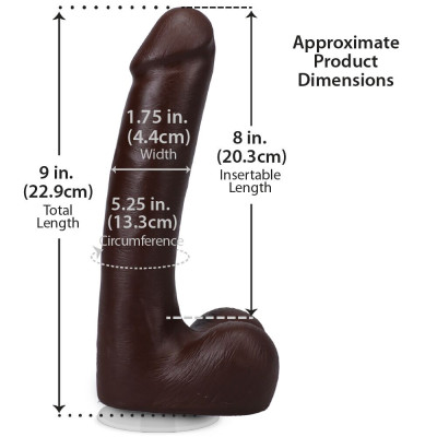 Фалоімітатор Doc Johnson The Realistic Cock ULTRASKYN - 9 Inch with Balls Chocolate