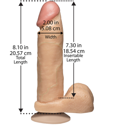 Фалоімітатор Doc Johnson The Realistic Cock 8 inch White - PVC, Vack-U-Lock, діаметр 5,1 см