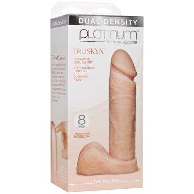 Фалоімітатор Doc Johnson Platinum TRUSKYN - The Tru Ride 8 Inch, діаметр 4,8 см, двошаровий силікон