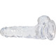 Прозорий фалоімітатор на присосці ADDICTION — Clear Dildo with Balls 7″, віброкуля в подарунок-2