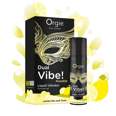 Рідкий вібратор Orgie - Dual Vibe! Lemon Gin And Tonic Kissable Liquid Vibrator (15 мл)