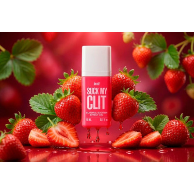 Смоктайзер для клітора Intt Suck My Clit Wild Strawberry (15 мл), полуниця, гель з ефектом посмоктування