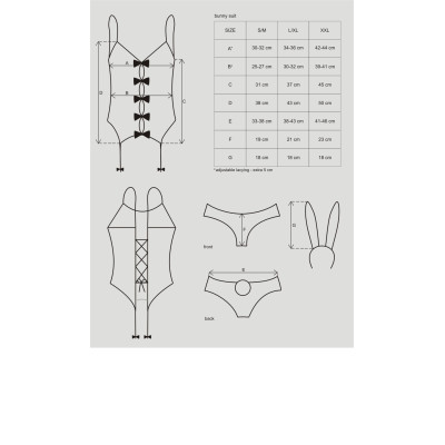 Obsessive Bunny suit 4 pcs costume pink L/XL Obsessive Bunny suit 4 pcs costume pink L/XL