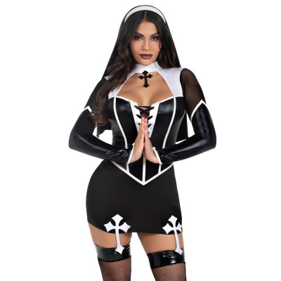 Костюм черниці Leg Avenue Holy Hottie Dress M