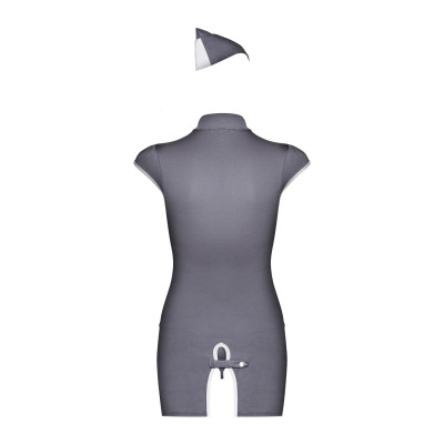 Obsessive Stewardess 3 pcs costume grey L/XL Obsessive Stewardess 3 pcs costume grey L/XL