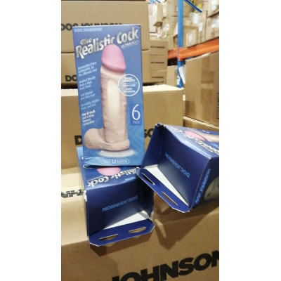 Фалоімітатор Doc Johnson The Realistic Cock 6 inch White – ULTRASKYN, Vack-U-Lock (м'ята упаковка!)
