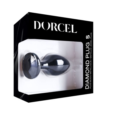 Металева анальна пробка з кристалом Dorcel Diamond Plug Black S (м'яте паковання!!!)