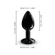 Металева анальна пробка з кристалом Dorcel Diamond Plug Black S (м'яте паковання!!!)-5