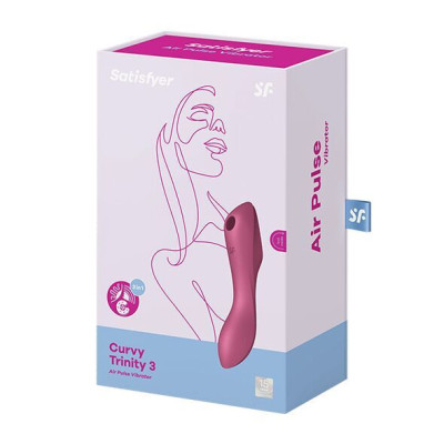Вакуумний стимулятор із вібрацією Satisfyer Curvy Trinity 3 Red (м'ята упаковка)