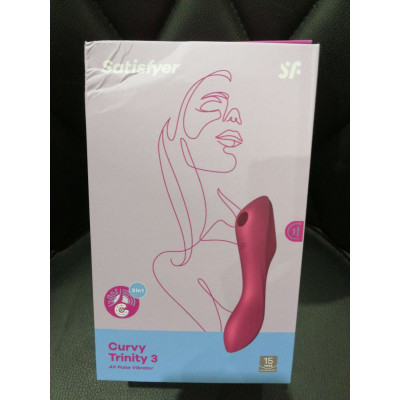 Вакуумний стимулятор із вібрацією Satisfyer Curvy Trinity 3 Red (м'ята упаковка)