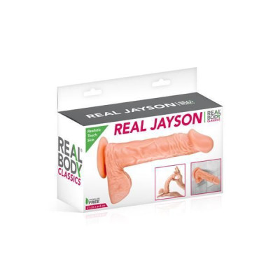 Фалоімітатор Real Body — Real Jayson Flesh, TPE, діаметр 4 см (м'ята упаковка!!!)