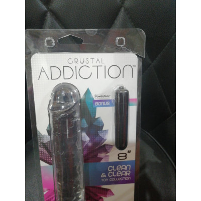 Прозорий фалоімітатор ADDICTION Vertical Dong 8″ (луснув блістер!!!)