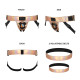 Труси для страпона Strap-On-Me Leatherette Harness Curious Holographic Rose Gold (м'яте паковання!!!)-2