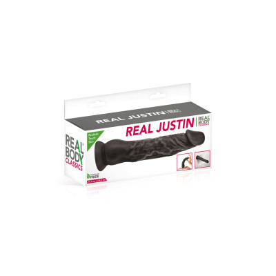 Фалоімітатор із присоскою Real Body — Real Justin Black (м'ята упаковка)