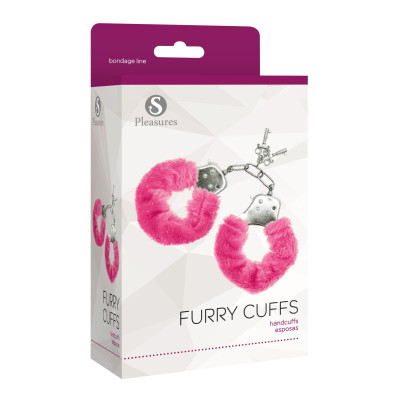 Наручники S Pleasures Furry Cuffs Pink (м'ята упаковка!!!)