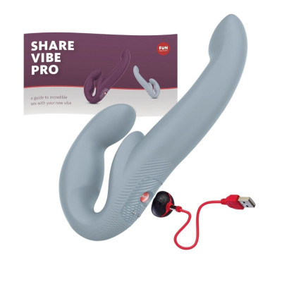 Безремінний страпон з вібрацією Fun Factory SHARE VIBE PRO cool grey (м'яте паковання!!!) Безремінний страпон з вібрацією Fun Factory SHARE VIBE PRO cool grey (м'яте паковання!!!)