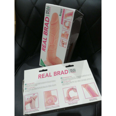 Фалоімітатор із рухомою крайньою плоттю Real Body - Real Brad (зіпсоване паковання)