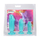 Набір анальних пробок Doc Johnson Crystal Jellies - Anal Starter Kit Teal (м'ятий та без вставки!!!)-5
