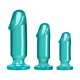 Набір анальних пробок Doc Johnson Crystal Jellies - Anal Starter Kit Teal (м'ятий та без вставки!!!)