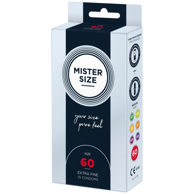 Презервативи Mister Size - pure feel - 60 (10 condoms), товщина 0,05 мм (м'ята упаковка!!!) Презервативи Mister Size - pure feel - 60 (10 condoms), товщина 0,05 мм (м'ята упаковка!!!)
