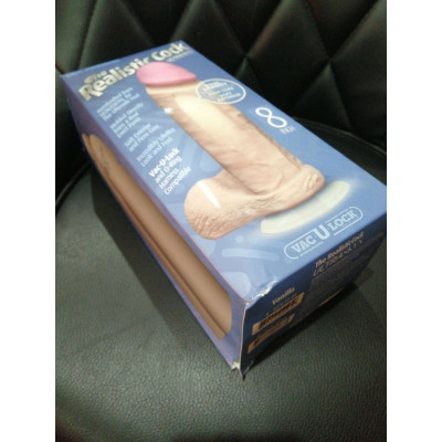 Фалоімітатор Doc Johnson The Realistic Cock 8 inch White - ULTRASKYN, Vack-U-Lock (м'ята упаковка)