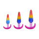 Набір анальних пробок Doc Johnson Crystal Jellies - Anal Trainer Set - Rainbow (м'яте паковання!!!)