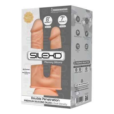 Фалоімітатор подвійний SilexD Double Gusto Flesh (Model 1 size 8" & 7") (м'ята упаковка)