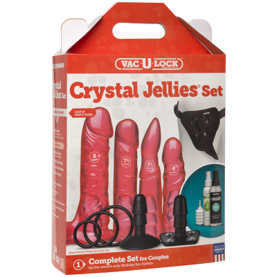 Набір для страпона Doc Johnson Vac-U-Lock Crystal Jellies Set (м'ята упаковка!!!)