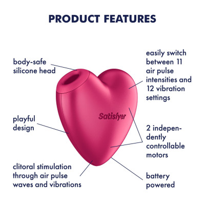 Вакуумний стимулятор-серце з вібрацією Satisfyer Cutie Heart Battery Series (м'яте паковання!!!)