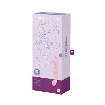 Двосторонній вібратор-кролик Satisfyer Triple Oh Pink (м'яте паковання!!!)