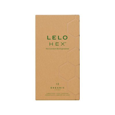 Презервативи LELO HEX Condoms Organic 12 Pack, тонкі та суперміцні (м'ята упаковка!!!)