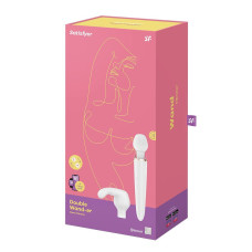 Смарт вібромасажер зі змінною головкою Satisfyer Double Wand-er (м'ята упаковка)