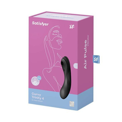 Вакуумний стимулятор з вібрацією Satisfyer Curvy Trinity 4 Black (м'ята упаковка)