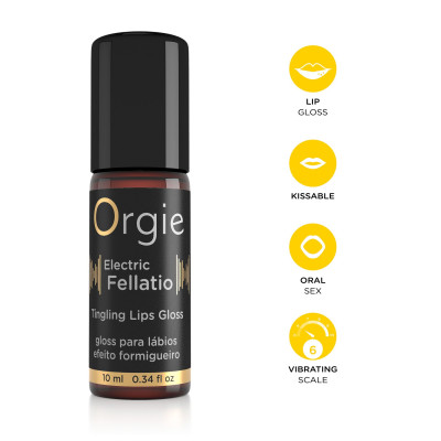 Стимулюючий блиск для губ Orgie - Electric Fellatio Lips Gloss (10 мл) Стимулюючий блиск для губ Orgie - Electric Fellatio Lips Gloss (10 мл)