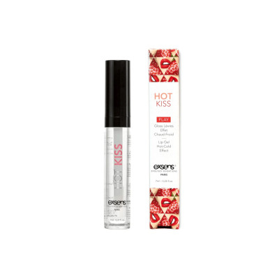 Стимулювальний блиск для губ EXSENS Strawberry Hot Kiss 7 мл, зігріває та охолоджує