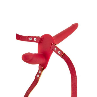 Подвійний страпон Fetish Tentation Strap-On with Double Dildo Red Подвійний страпон Fetish Tentation Strap-On with Double Dildo Red