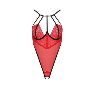 Боді з високим вирізом стегна AKITA BODY red S/M - Passion Exclusive Боді з високим вирізом стегна AKITA BODY red S/M - Passion Exclusive