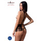 Комплект білизни INDRA SET OpenBra black S/M - Passion Exclusive: стрінги, портупея з бахромою-1