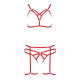Комплект білизни MAGALI SET OpenBra red S/M - Passion Exclusive: стрепи: ліф, трусики і пояс-3